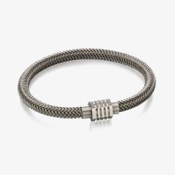 Fred Bennett Stainless Steel Grey Woven Bracelet B5054