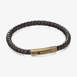 Fred Bennett Gold Coloured Brown Black Woven Bracelet B5061