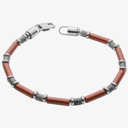 Fred Bennett Everyday Unity Red Jasper & Grey Larvikite Stones Bracelet B5443R