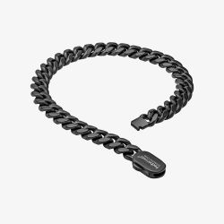 Fred Bennett Black Stainless Steel Curb Chain Bracelet B5569B