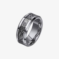 Fred Bennett 8mm Filigree Tungsten Ring R3863