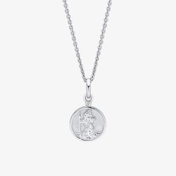 D For Diamond Silver St Christopher Pendant Necklace P5564