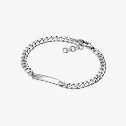 D For Diamond Silver Diamond Set ID Bracelet B2843