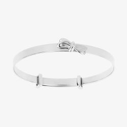 D For Diamond Silver Bow Expanding Baby Bangle B4781
