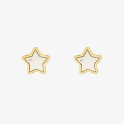 D For Diamond Gold Plated Star Stud Earrings E6158