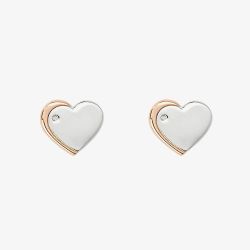 D For Diamond Rose Gold Plated Heart Stud Earrings E6159