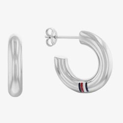 Tommy Hilfiger Ladies Silver Circles Hoop Earrings 2780948
