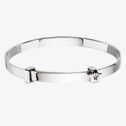 Little Star Inez Silver Diamond Star Expander Baby Bangle LSB0006