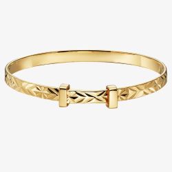 Little Star Inaya Gold Plated Diamond Cut Pattern Baby Bangle LSB0482
