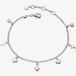 Little Star Athena Girls Silver Multi Charm Bracelet LSB0086