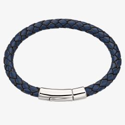 Little Star Hugo Boys Navy Leather Bracelet LSB0116