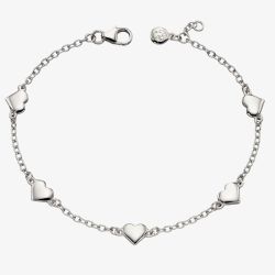 Little Star Beatrice Childrens Silver Heart Charm Bracelet LSB0308