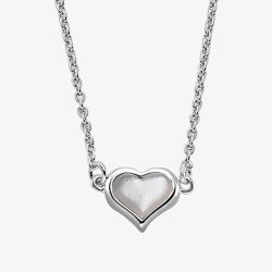 Little Star Girls Talitha Mother Of Pearl Heart Pendant Necklace LSN0563