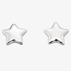 Little Star Girls Ava Silver Plain Star Stud Earrings LSE0046