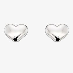 Little Star Girls Phoebe Silver Plain Heart Stud Earrings LSE0063