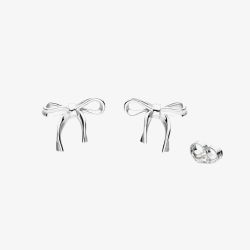 Kit Heath Serenity Ribbon Bow Dainty Stud Earrings 41187RP