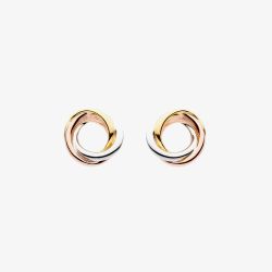 Kit Heath Bevel Trilogy Gold Stud Earrings 4169GRG