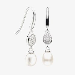 Kit Heath Coast Pebble Glisten Pavé Drop Earrings 50182FPC