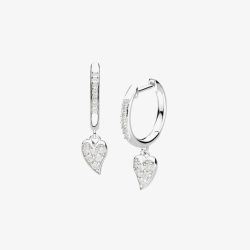 Kit Heath Desire Kiss Precious Pavé Heart Hoop Earrings 50511WT