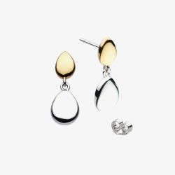 Kit Heath Coast Pebble Golden Double Droplet Earrings 60186GRP
