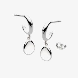 Kit Heath Coast Pebbles Semi Hoop Stud Drop Earrings 60187RP