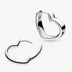 Kit Heath Love Silver Heart Hoop Earrings 60534RP