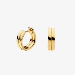 Kit Heath Bevel Unity Golden Hinged Huggie Hoop Earrings 61171GD