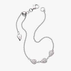 Kit Heath Desire Kiss Precious Pavé Heart Triplet 7 Inch Bracelet 70511WT