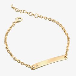 Little Star Aurora 9ct Yellow Gold Diamond ID Bracelet LSB0618