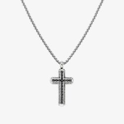 Nomination Bold Steel Black Cubic Zirconia Cross Pendant 133211/007