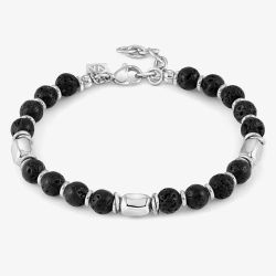 Nomination InstinctStyle Black Lava Stone Beaded Bracelet 027930/036