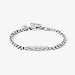 Nomination ManVision Steel & Three Clear Cubic Zirconia Chain Bracelet 133018/001