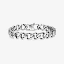 Nomination Bold Steel Flat Curb Chain Bracelet 133207/001 (S)