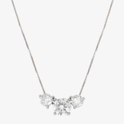 Nomination Colour Wave Sterling Silver Three White Stone Necklace 149821/001