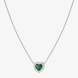 Nomination All My Love Sterling Silver Green Heart Necklace 240302/014