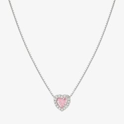 Nomination All My Love Sterling Silver Pink Heart Necklace 240302/002