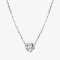 Nomination Cosmic Love White Rhodium Cubic Zirconia Heart Pendant Necklace 241706/004