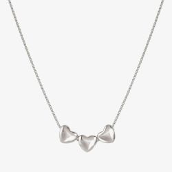 Nomination Armonica White Rhodium Three Small Heart Pendant Necklace 241305/004