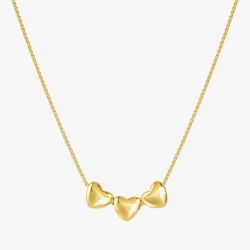 Nomination Armonica Gold Plated Three Small Heart Pendant Necklace 241305/006
