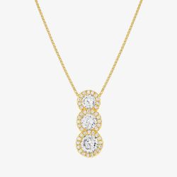 Nomination Seidivina Gold Plated Three Cubic Zirconia Round Cluster Pendant Necklace 241403/012