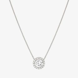 Nomination Seidivina White Rhodium Cubic Zirconia Round Cluster Pendant Necklace 241402/010