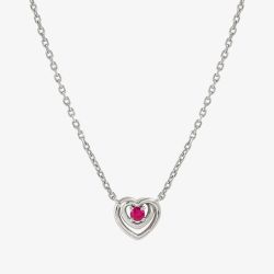 Nomination CosmicLove Silver Red Cubic Zirconia Double Heart Necklace 241707/006