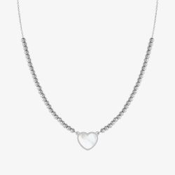 Nomination Emosfere Silver Tone Mother Of Pearl Heart Ball Necklace 134205/036