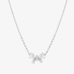 Nomination Shine Me Up Silver Cubic Zirconia Bow Necklace 241902/008