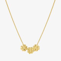 Nomination Armonica Gold Plated Three Four-Leaf Clover Necklace 241305/003