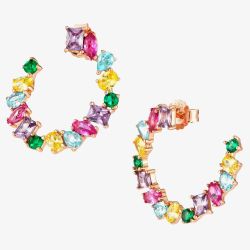 Nomination Colour Wave Multi-Coloured Hoop Earrings 149803/026