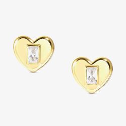 Nomination Domina Gold Tone Plated Heart Stud Earrings 240403/031