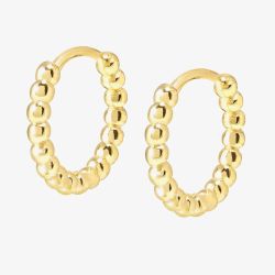 Nomination Lovecloud Gold Tone Plated Dotted Circle Hoop Earrings 240505/012
