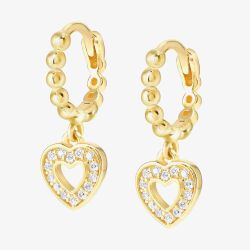 Nomination Lovecloud Gold Tone Plated Bead Hoop Heart Earrings 240507/008