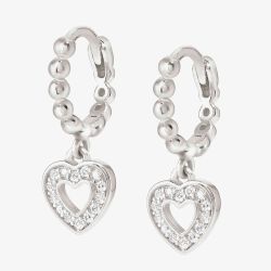 Nomination Lovecloud Sterling Silver Bead Hoop Heart Earrings 240507/009